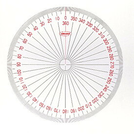 [ メール便可 ] 全円分度器 径80mm アクリル製 【 製図 定規 全円 ぶんどき 】