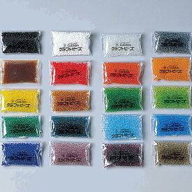 クラフトビーズ ガラス 20色セット 各10g 袋入 【 ガラス 七宝焼 フリット 粒絵の具 】