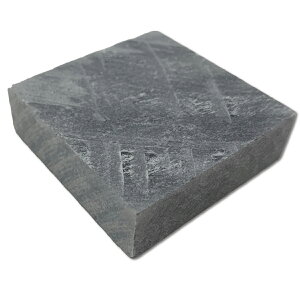 ペーパーウエイトづくり 黒滑石 70mm角 1個 【 石彫 石材 彫刻 】