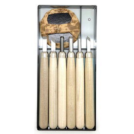 [ メール便可 ] サンクラフト マルイチ彫刻刀 セット 右手用 6本組 木柄 プラケース入 R-6 【 右利き 学用品 まるいち 義春 刃物 版画 はんが 】