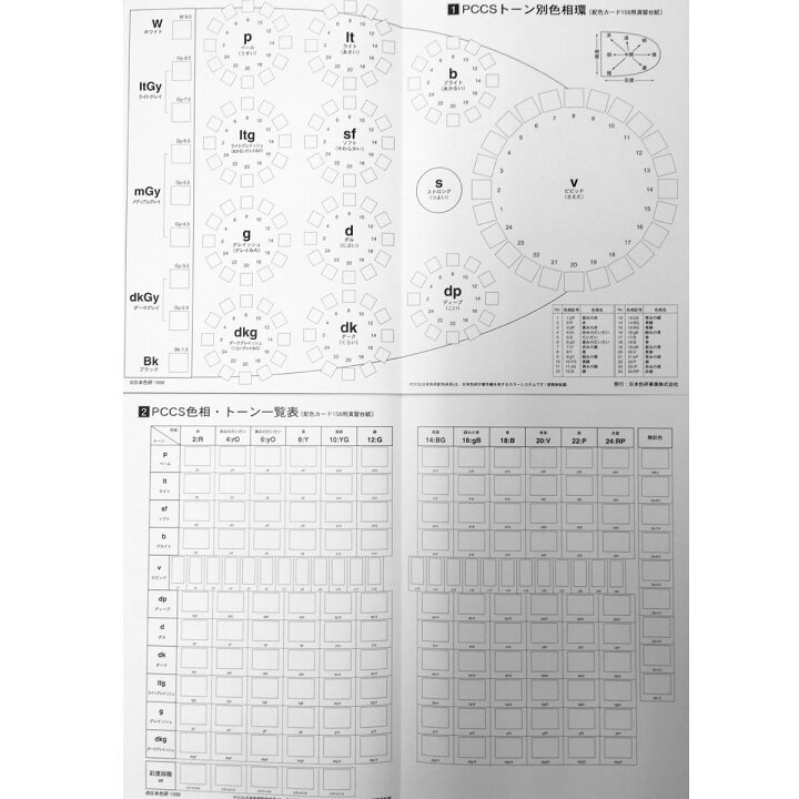 楽天市場 配色カード158用 演習台紙 日本色研 判 二つ折り 2枚組 画材 ものづくりのアートロコ