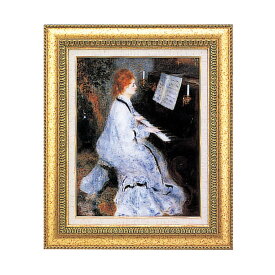 ＜お取り寄せ品＞ 複製ピアノを弾く白い服の婦人 ルノワール作 F6号 【 鑑賞 レプリカ 名画 西洋美術 印象派 肖像画 】