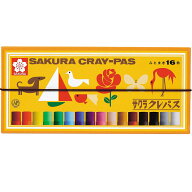 [ メール便可 ] クレパス 太巻 16色 紙箱入り ゴム付き ふとまき サクラクレパス LP16R