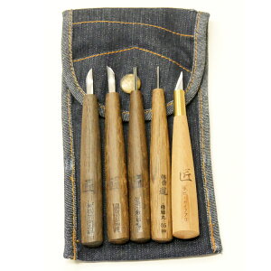 <お取り寄せ品> ゴムハン 彫刻刀 匠 5本組 消しゴムハンコ 道刃物工業