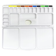 [ メール便可 ] プラズマ特殊加工 パレット 二つ折り カラーシール付 プラスチック製 【 小学生 絵の具用…