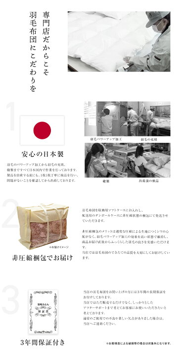楽天市場】高級 羽毛布団 二層式キルト ホワイトダックダウン93  