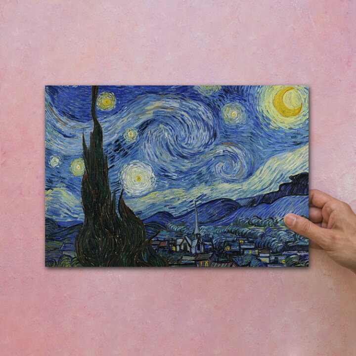 楽天市場 アートパネル アートボード ゴッホ 星月夜 33x22 壁掛け 絵 インテリア 名画 モダンアート 油絵 絵画 有名画 おすすめ 人気 高級 かわいい おしゃれ ポスター 玄関 リビング 部屋 店舗 風景画 自然 花 空 海 モノトーン Lotno 03