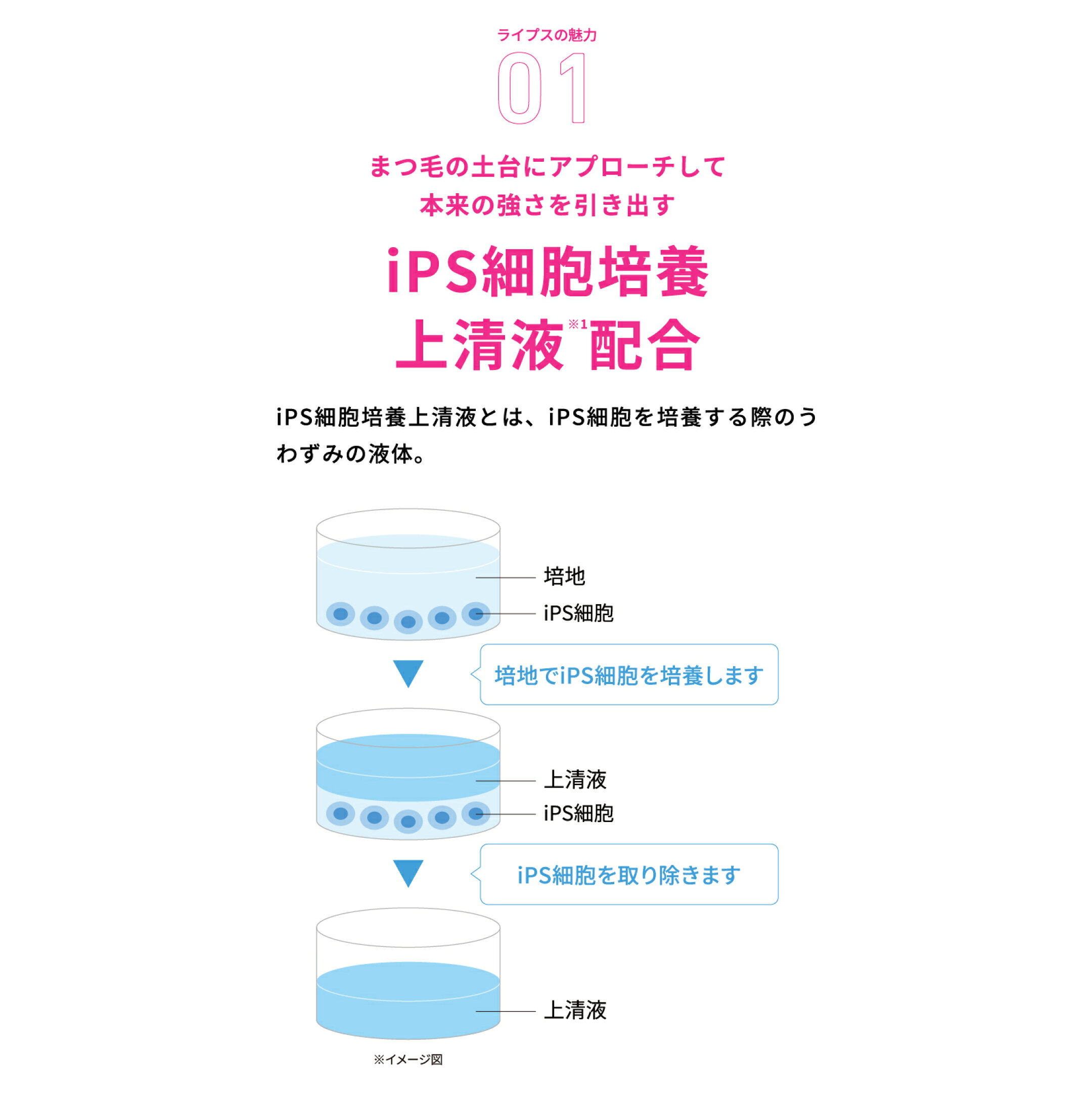 まつ毛本来の強さを引き出すiPS細胞培養上清液配合！