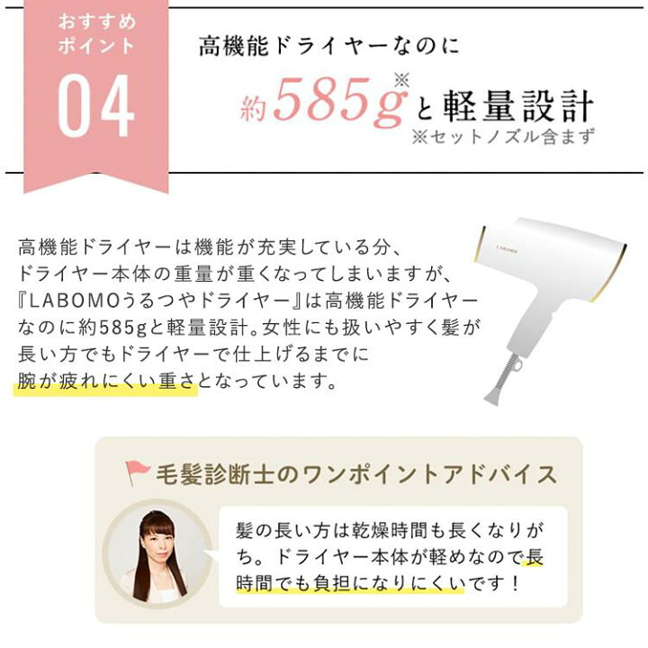 楽天市場】公式 アートネイチャー LABOMO うるつやドライヤー ナノイー 