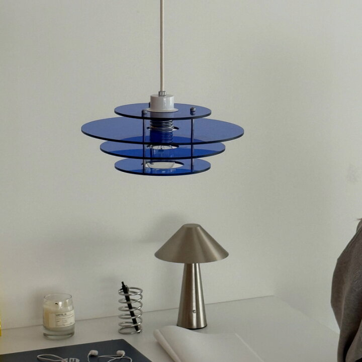 楽天市場】ブルー/オレンジ フラットレイヤーシェード ペンダント 