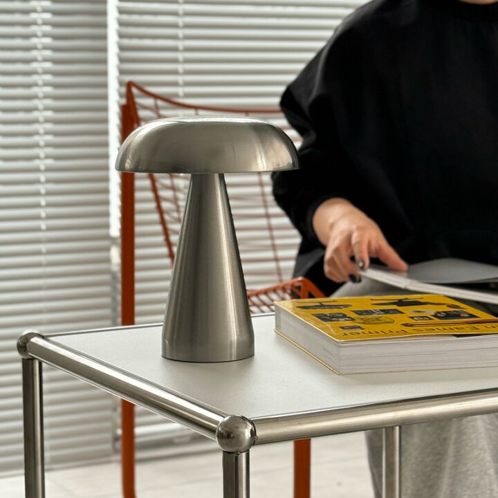 楽天市場】USB mushroom シルバー テーブルランプ フルタッチ式 