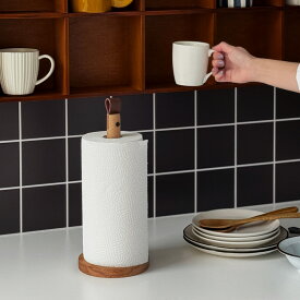 天然木×ヴィーガンレザー キッチンペーパーホルダー 【ART OF BLACK】