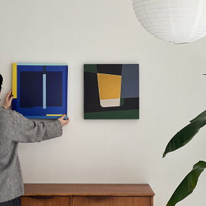 カラー 抽象画 アートパネル フレームレス 40×40cm【ART OF BLACK】