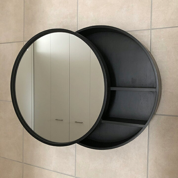 楽天市場】受注販売 サークルミラー 鏡 背面収納 壁掛け 直径50cm 
