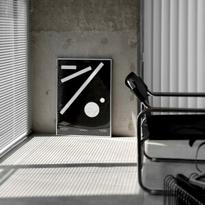 �\��̔�6�����{�`6�����{�������\�� BAUHAUS geometric figure ���m�g�[�� �V���o�[�t���[���t�� �|�X�^�[ 70×50cm�yART OF BLACK�z