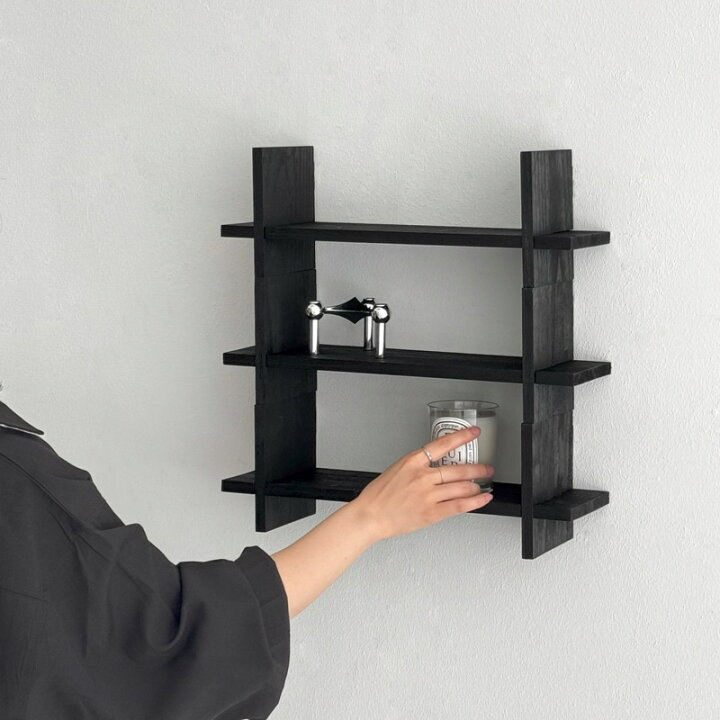 楽天市場】天然木 ディスプレイ ウォールシェルフ 40×14cm 1個売り 