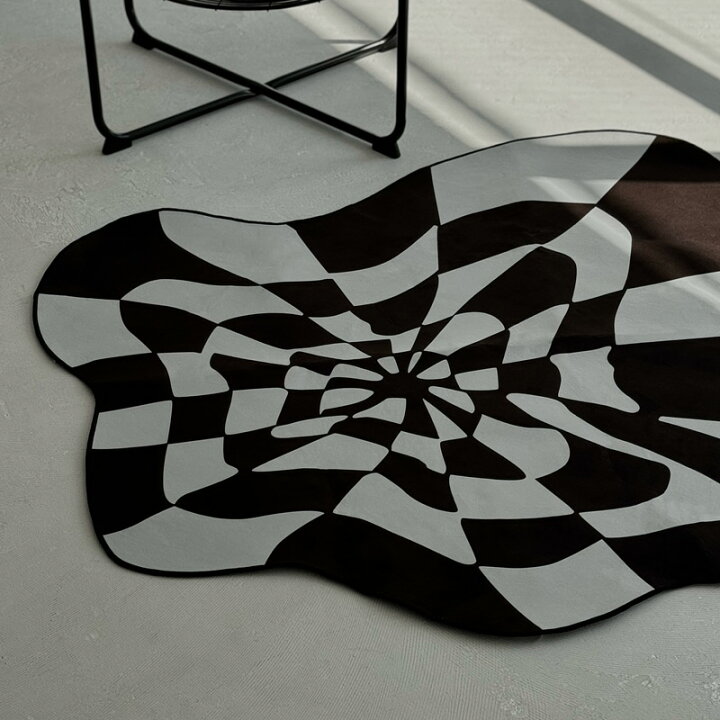 楽天市場】nuance チェッカーフラッグ ラグ 160cm×160cm【ART OF BLACK 