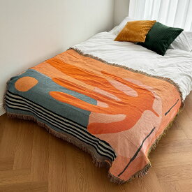 orange art ベッドスロー 130×180【ART OF BLACK】