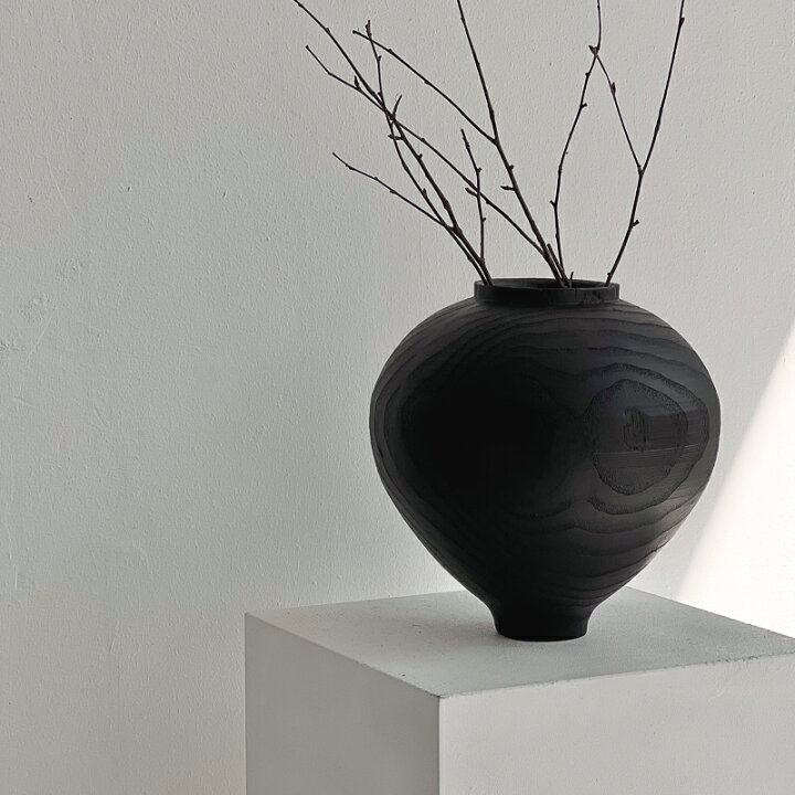 楽天市場】wood texture ブラック フラワーベース 花瓶【ART OF BLACK 