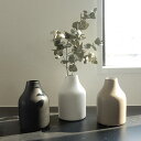 陶器　シンプル フラワーベース 花瓶 ホワイト グレージュ　ブラック【art of black】