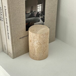 天然大理石 トラバーチン ブックエンド 1個売り【ART OF BLACK】