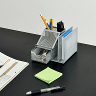 予約販売10月中旬～10月下旬頃発送予定 メタルメッシュ コンパクト デスクオーガナイザー シルバー【ART …