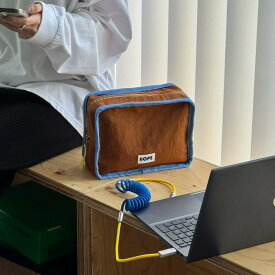 予約販売12月中旬～12月下旬頃発送予定 Blue×brown ポーチ 大小2個セット【ART OF BLACK】