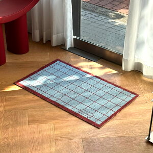 Red×Light Blue �O���b�h�f�U�C�� �D���Ƃ��}�b�g 45cm×75cm�yART OF BLACK�z