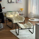 予約販売1月中旬頃発送予定 ブラックフレーム パテッド ラウンジチェア オットマン 1人掛けソファ【ART OF BLACK】