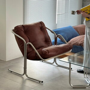 \̔10{`10{\ Stainless Sling Leather Lounge Chair EW`FA 1l|\t@yART OF BLACKz