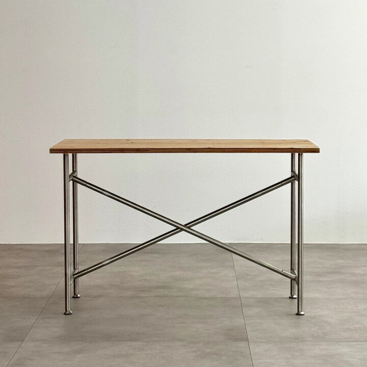 楽天市場】ラーチ合板 × ステンレスフレーム デスク 120cm×60cm【ART 