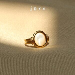 jorn������ Oval Shell Motif Ring 18k gold plated