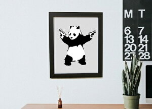yoNV[ (Banksy) ztA[g|X^[zPanda with Guns (p_Əe) (320×390×15mm) -CeA- S̍Yz lC A[g |X^[ _