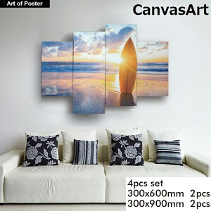 yLoXA[gbT[t{[hƓ̃r[`(Surfboard on the beach at sunset)bA[gpl 4Zbgz -  CeA - CEr[`