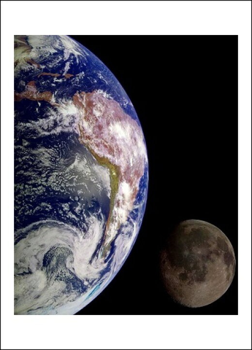 楽天市場 Nasa 宇宙写真 フォトポスター Earth And Moon Ii 地球と月 331 480mm おしゃれインテリアに アートオブポスター
