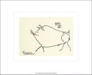 パブロ・ピカソ 絵画アートポスター『子豚』【シルクスクリーン】500×600mm - おしゃれインテリアに -