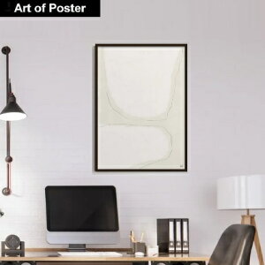 北欧スタイル【NOUROM | フレーム付き | アルミ製額装アートポスター】『MINIMALIST BEIGE ABSTRACT #1』 (フレーム外寸520×720×7.5mm) -おしゃれインテリアに- 安心の国産額・アートパネル アート 北欧