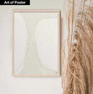 北欧スタイル【NOUROM | フレーム付き UV80%カット 本格派プレミアム木製額装アートポスター】『MINIMALIST BEIGE ABSTRACT #2』(フレーム外寸520×720×24mm) -おしゃれインテリアに- 安心の国産額・UV80%カ