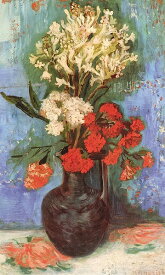 【高品質ジクレープリント・マットペーパー】ヴィンセント・ヴァン・ゴッホ アートポスター「VASE WITH CARNATIONS AND OTHER FLOWERS, 1886（カーネーションとその他の花と花瓶1886年）」(381×635mm) - おしゃれインテリアに -
