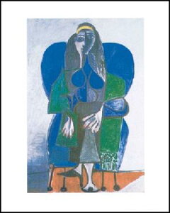 【アートポスター】緑のスカーフと座る女 (24cm×30cm) -ピカソ- おしゃれインテリアに