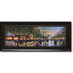 街/風景 額縁付き 絵画 アートフレーム | ギィ デサップ 『シャンゼリゼ通り』 (W1050×H440mm) | 特殊ゲル加工 | インテリア 壁掛け 額入り 額装込 おしゃれ ポスター アート モダン アートフレー