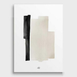 北欧スタイル | A3サイズ【NOUROM アートポスター 単品】『BEIGE & BLACK WATERCOLOR #1』 (A3サイズ:297mm×420mm) - おしゃれインテリアに - 北欧 デザイン モダン アートポスター