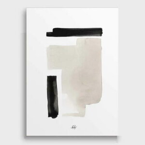 北欧スタイル | A3サイズ【NOUROM アートポスター 単品】『BEIGE & BLACK WATERCOLOR #2』 (A3サイズ:297mm×420mm) - おしゃれインテリアに - 北欧 デザイン モダン アートポスター