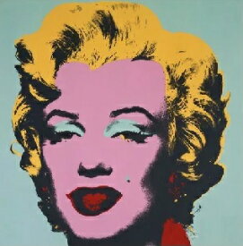 【高品質ジクレープリント アンディ・ウォーホル 絵画アートポスター】マリリン1967年(青い背景) (762×762mm)