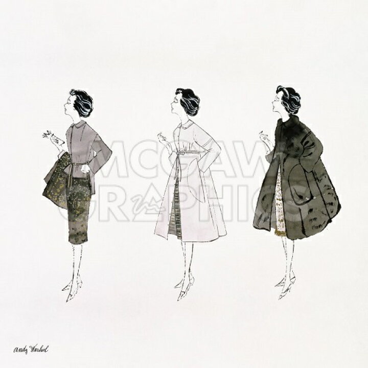 楽天市場 アンディ ウォーホル アートポスター Untitled Three Female Fashion Figures C 1959 510 510mm おしゃれインテリアに 余白カット済みポスター アートオブポスター