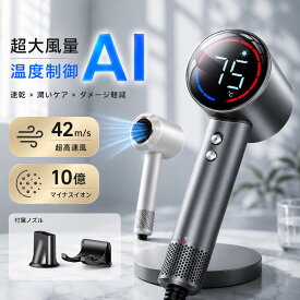【最大P47倍＆限定価格⇒4,040円】 ドライヤー ヘアドライヤー 大風量 AI自動制御 時短 速乾 10億マイナスイオン 恒温 S型風道 1400W 高速ドライヤー 冷熱温風 静音 3段階調節 ヘアケア サロン級 美髪 髪質改善 軽量 送料無料