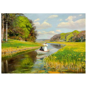 D-Toys�E�f�B�[�g�C�Y�p�Y�� 72795-BR01 Hans Andersen Brendekilde : Spring. A Young Couple in a Rowing Boat on Odense 1000�s�[�X 47×68cm