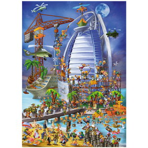 D-Toys�E�f�B�[�g�C�Y�p�Y�� 61218-CC12 Cartoon Collection : The Construction of Burj Al Arab Hotel 1000�s�[�X 47×68cm