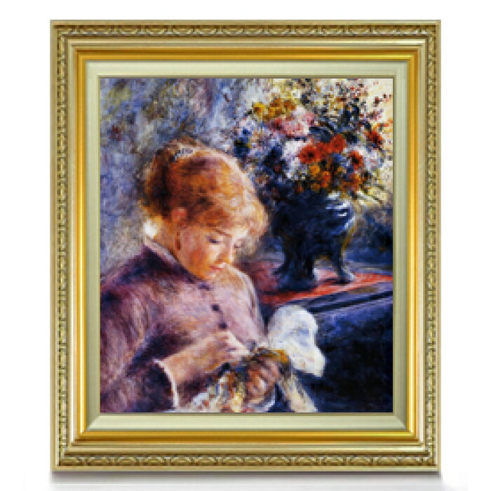 ルノワール身支度する少女f10 油絵直筆仕上げ複製画 額縁付 絵画販売10号油彩人物画673 599mm 送料無料的詳細資料 日本商品代購 From Japan