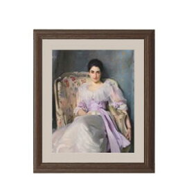 【油絵 直筆仕上げ】サージェント レディー・アグニュー アートフレーム サイズ 額入りS：ブラウン 【油彩 布キャンバス 国内生産】 絵画 販売 人物画 321×271mm 複製画 送料無料
